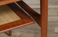  Moreddi Danish Modern Teak Side Table w Magazine Cane Shelf by Moreddi - 4183742