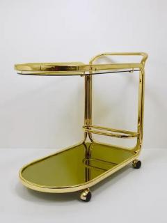 Morex Italian Golden Morex Italy Hollywood Regency Mirror Bar Cart Drinks Trolley 1970s - 4066449
