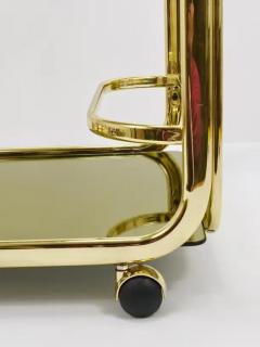  Morex Italian Golden Morex Italy Hollywood Regency Mirror Bar Cart Drinks Trolley 1970s - 4066514