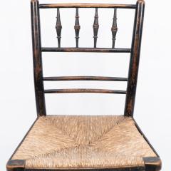  Morris Co Attributed to Philip Webb Aesthetic Movement original rush seat Sussex chair - 4192066