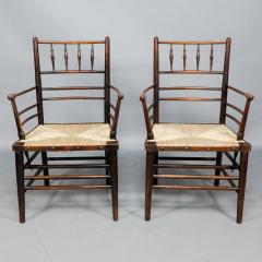  Morris Co Attributed to Philip Webb Rare pair of large Sussex Armchairs fully restored - 4192068