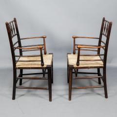  Morris Co Attributed to Philip Webb Rare pair of large Sussex Armchairs fully restored - 4192069