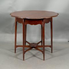  Morris Co Morris Co Mahogany Side Table with a Shaped Top a Wavy Apron - 4185768