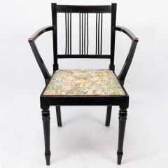  Morris Co Morris Co attributed An Arts Crafts beech armchair with Morris fabric seat  - 4236763