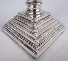  Moses Salkind Co Pair of English Neoclassical Sterling Silver Column Candlesticks 1933 - 4337458