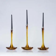  Moshe Bursuker Moshe Bursuker Set of 3 Amber Glass Candleholders 2024 - 3543327