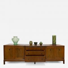  Mount Airy Furniture Company Monumental Mount Airy Mid century Modern Credenza in Walnut and Brass - 4372268