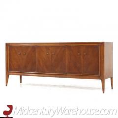  Mount Airy Furniture Company Mount Airy Facade Mid Century Walnut and Brass Credenza - 3504265