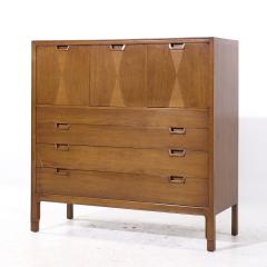  Mount Airy Furniture Company Mount Airy Janus Mid Century Walnut Gentlemans Chest Highboy Dresser - 4108142