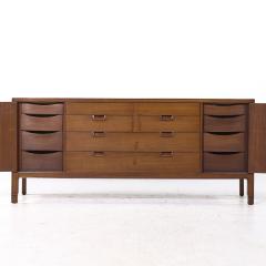  Mount Airy Furniture Company Mount Airy Janus Mid Century Walnut Lowboy Dresser - 4108097