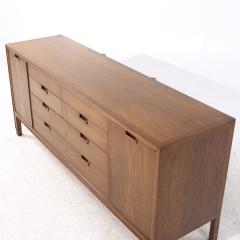  Mount Airy Furniture Company Mount Airy Janus Mid Century Walnut Lowboy Dresser - 4108103