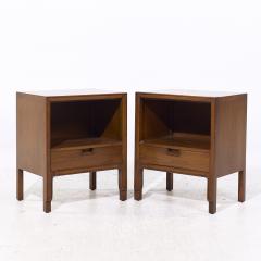  Mount Airy Furniture Company Mount Airy Janus Mid Century Walnut Nightstands Pair - 4105862
