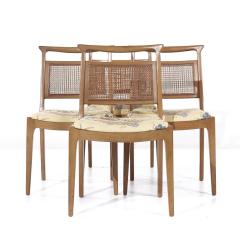  Mount Airy Furniture Company Mount Airy Janus Mid Century Walnut and Cane Dining Chairs Set of 4 - 3908883