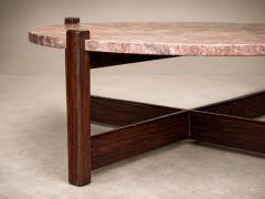  Moveis Fatima Brazilian Modern Coffee Table in Rosewood Pink Granite F tima - 4621561