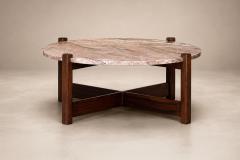 Moveis Fatima Brazilian Modern Coffee Table in Rosewood Pink Granite F tima - 4621564