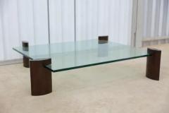  Moveis Fatima Mid Century Modern Coffee Table in Hardwood and Glass by Fatima Brazil 1960s - 3348470