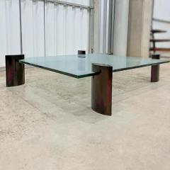  Moveis Fatima Mid Century Modern Coffee Table in Hardwood and Glass by Fatima Brazil 1960s - 3348479