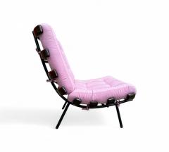  Moveis Pallar Brazilian Modern Wood Slat Metal Frame Armchair Moveis Pallar 1950s - 4417108