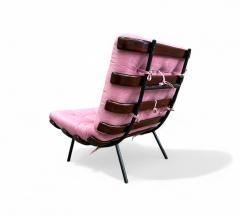  Moveis Pallar Brazilian Modern Wood Slat Metal Frame Armchair Moveis Pallar 1950s - 4417113