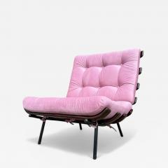  Moveis Pallar Brazilian Modern Wood Slat Metal Frame Armchair Moveis Pallar 1950s - 4426507