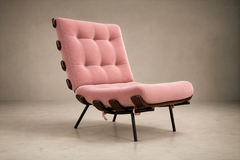  Moveis Pallar Brazilian Modern Wood Slat Metal Frame Armchair Moveis Pallar 1950s - 4740145