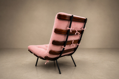  Moveis Pallar Brazilian Modern Wood Slat Metal Frame Armchair Moveis Pallar 1950s - 4740155