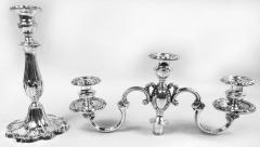  Mueck Carey Pair of Mueck Carey Rochambeau 3 Light Sterling Silver Candelabra - 3772011