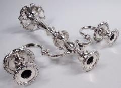 Mueck Carey Pair of Mueck Carey Rochambeau 3 Light Sterling Silver Candelabra - 3772030