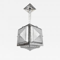  Muller Fres Luneville French Art Deco Pendant Chandelier Signed by Muller Ferers - 4278997