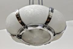  Muller Fres Luneville French Art Deco Pendant Chandelier Signed by Muller Freres Luneville - 3941638