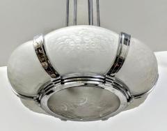  Muller Fres Luneville French Art Deco Pendant Chandelier Signed by Muller Freres Luneville - 3941639