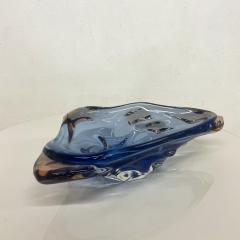  Murano 1960s Murano Blue Art Glass Sculptural Dish Modern Organic Form ITALY - 2483201
