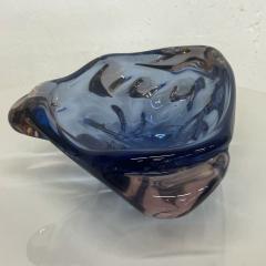  Murano 1960s Murano Blue Art Glass Sculptural Dish Modern Organic Form ITALY - 2483205