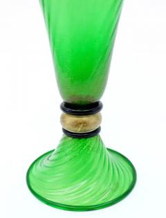  Murano 5 Gabbiani Venezia Glass Urn Vase with Gold Infused Handles Italy - 3545206