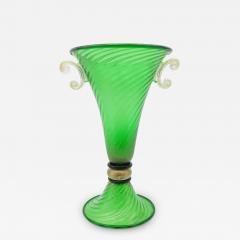  Murano 5 Gabbiani Venezia Glass Urn Vase with Gold Infused Handles Italy - 3546787