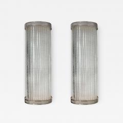  Murano 5 Overscale Laudarte Srl Italy Murano Glass Sconces with Nickel Finish Pair - 3527635