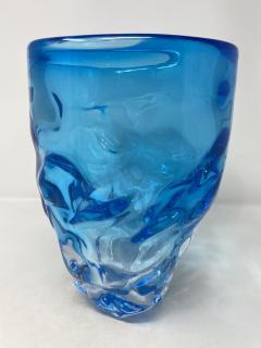  Murano Aquamarine Murano Glass Centerpiece Vase - 2587108