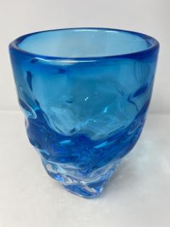  Murano Aquamarine Murano Glass Centerpiece Vase - 2587109