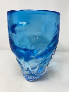  Murano Aquamarine Murano Glass Centerpiece Vase - 2587110