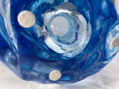  Murano Aquamarine Murano Glass Centerpiece Vase - 2587111