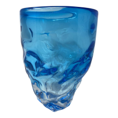  Murano Aquamarine Murano Glass Centerpiece Vase - 2589962