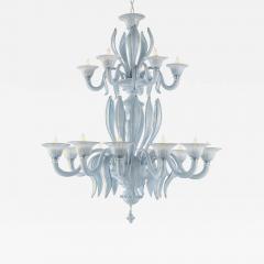  Murano Contemporary Mid Century Modern Venetian Azure Style Murano Glass Chandelier - 4379437