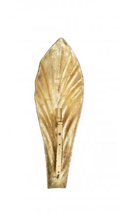  Murano GOLD LEAF MURANO WALL SCONCES IN MOULDED LEAF DESIGN 2 PAIRS  - 3838789