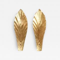  Murano GOLD LEAF MURANO WALL SCONCES IN MOULDED LEAF DESIGN 2 PAIRS  - 3841557