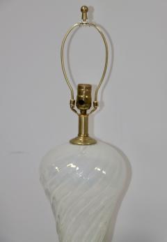  Murano Glass 1950s Mid Century Modern Murano Glass And Brass Table Lamps - 3366963