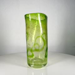  Murano Glass 1970s Green Art Glass Vase Controlled Bubble Modern Style of Murano - 2976523