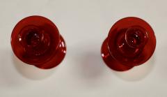  Murano Glass 1970s Murano Glass Red And Gold Candle Holders - 3573366