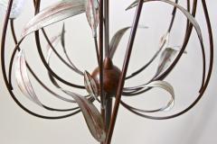  Murano Glass 20th Century Murano Glass Swan Floor Lamp Painted Reed Leaves IT circa 1970 - 4493039