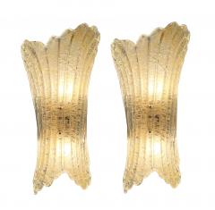  Murano Glass A Shapely Pair of Vintage Murano Glass 2 light Sconces - 3493580