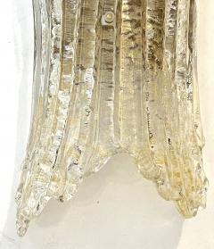  Murano Glass A Shapely Pair of Vintage Murano Glass 2 light Sconces - 3493584